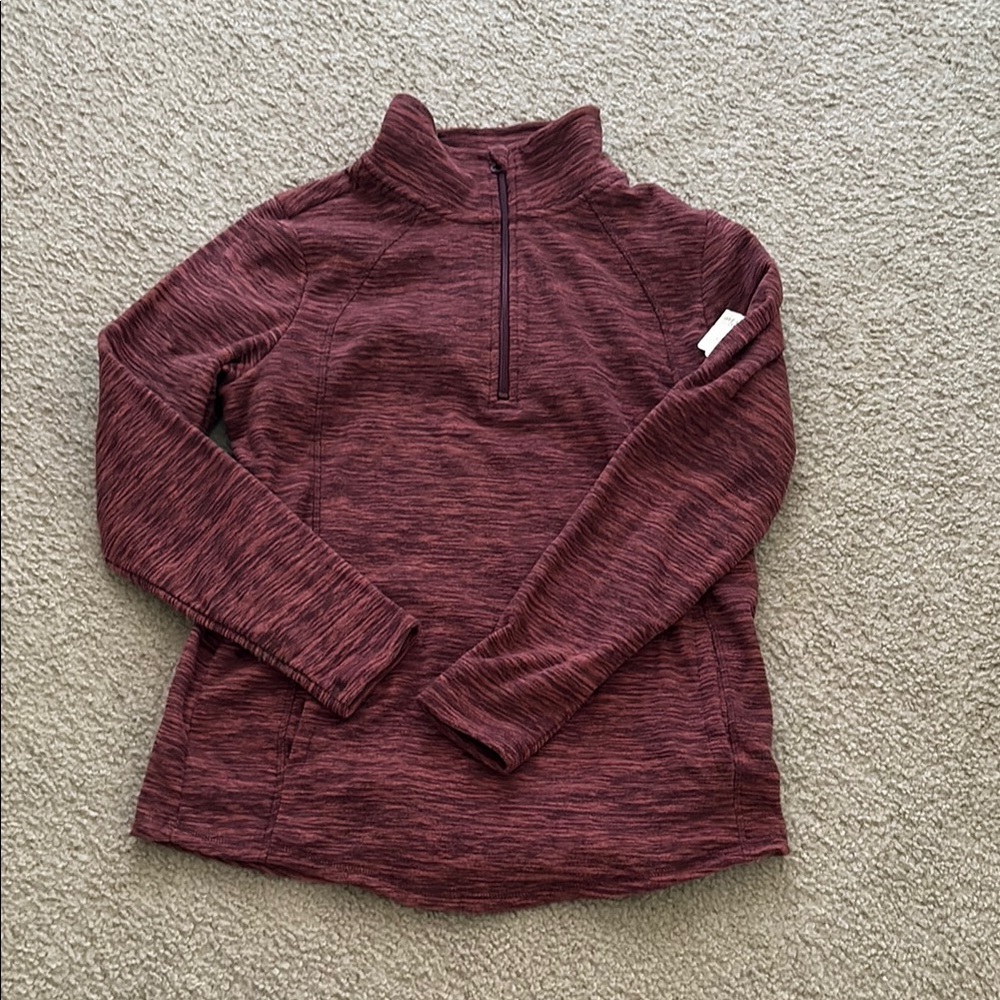 St. John Red Relaxed Ribbed Hoodie